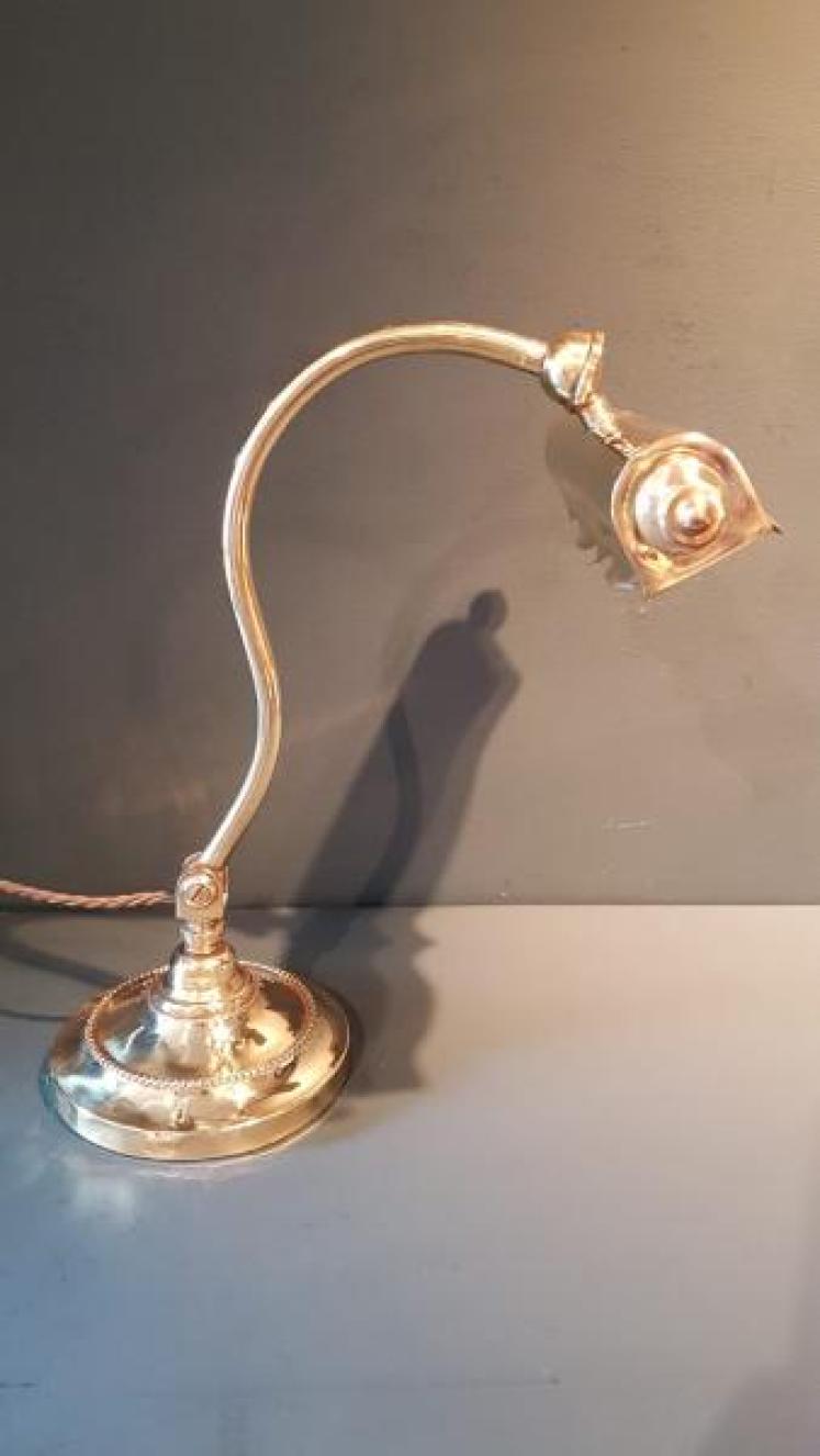 Edwardian Brass Desk Lamp - Image 5