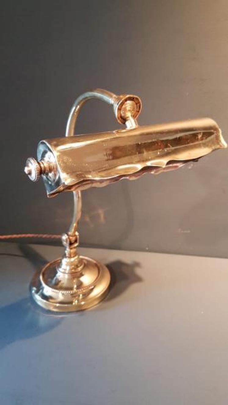 Edwardian Brass Desk Lamp - Image 6