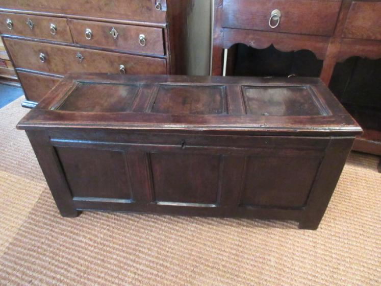 George I Period Oak Six Plank Coffer - Image 1