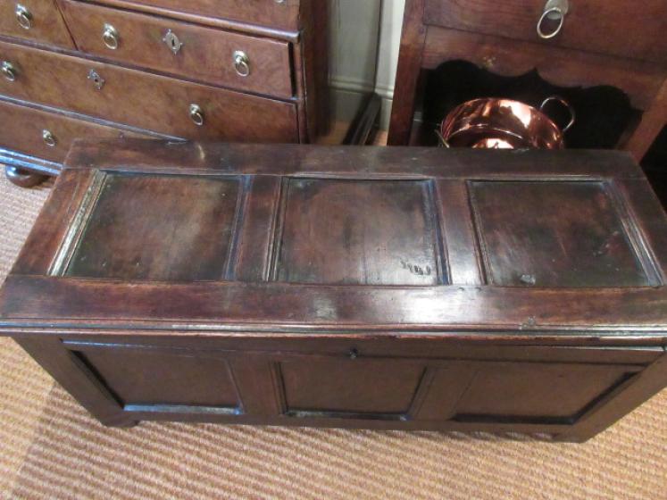 George I Period Oak Six Plank Coffer - Image 2