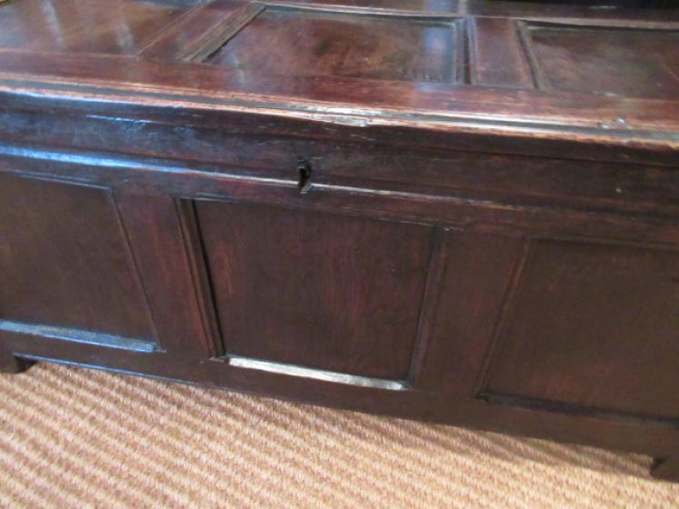 George I Period Oak Six Plank Coffer - Image 5