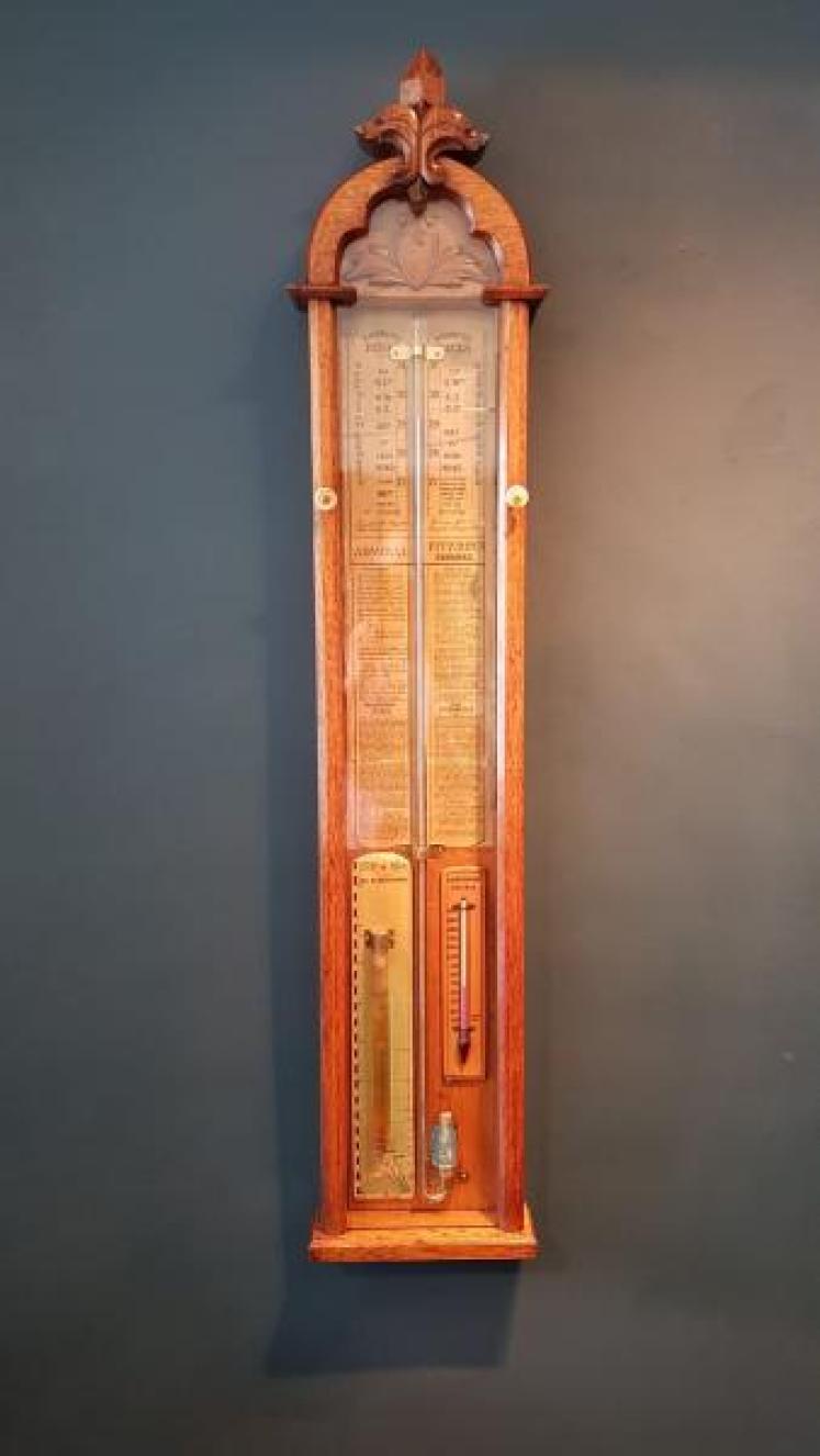Victorian Oak Cased Admiral Fitzroys Barometer - Image 1