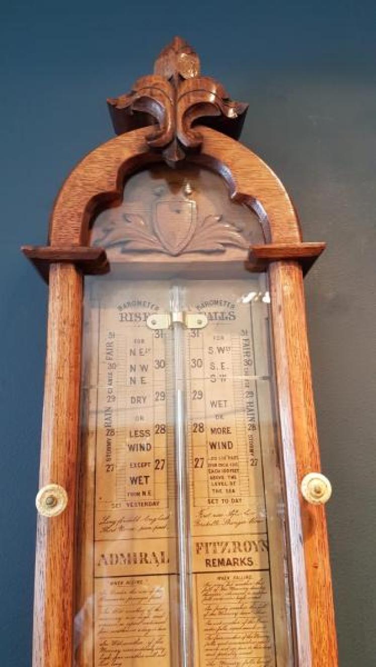 Victorian Oak Cased Admiral Fitzroys Barometer - Image 4