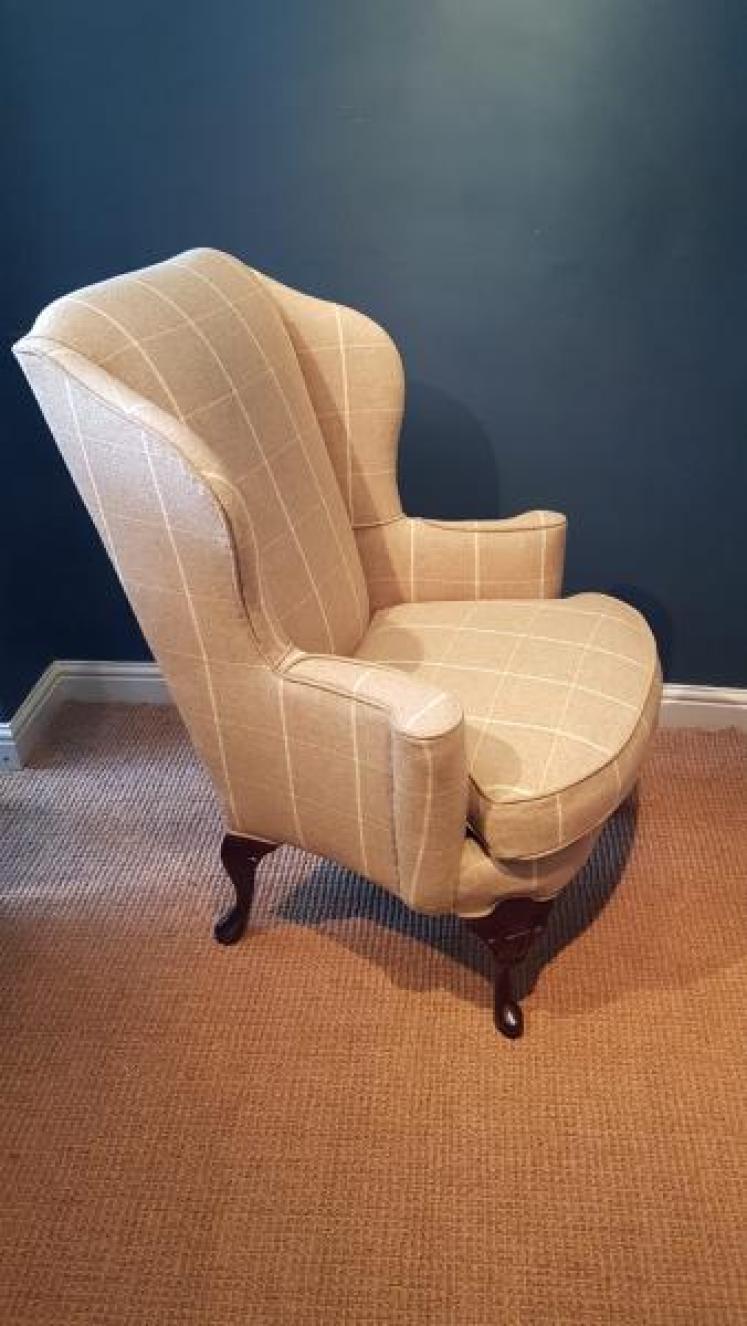 Superb Matching Pair of Wing Back Arm Chairs - Image 3