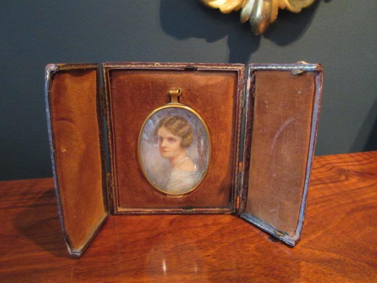 Antique Miniature Portrait in Original Case - Image 1