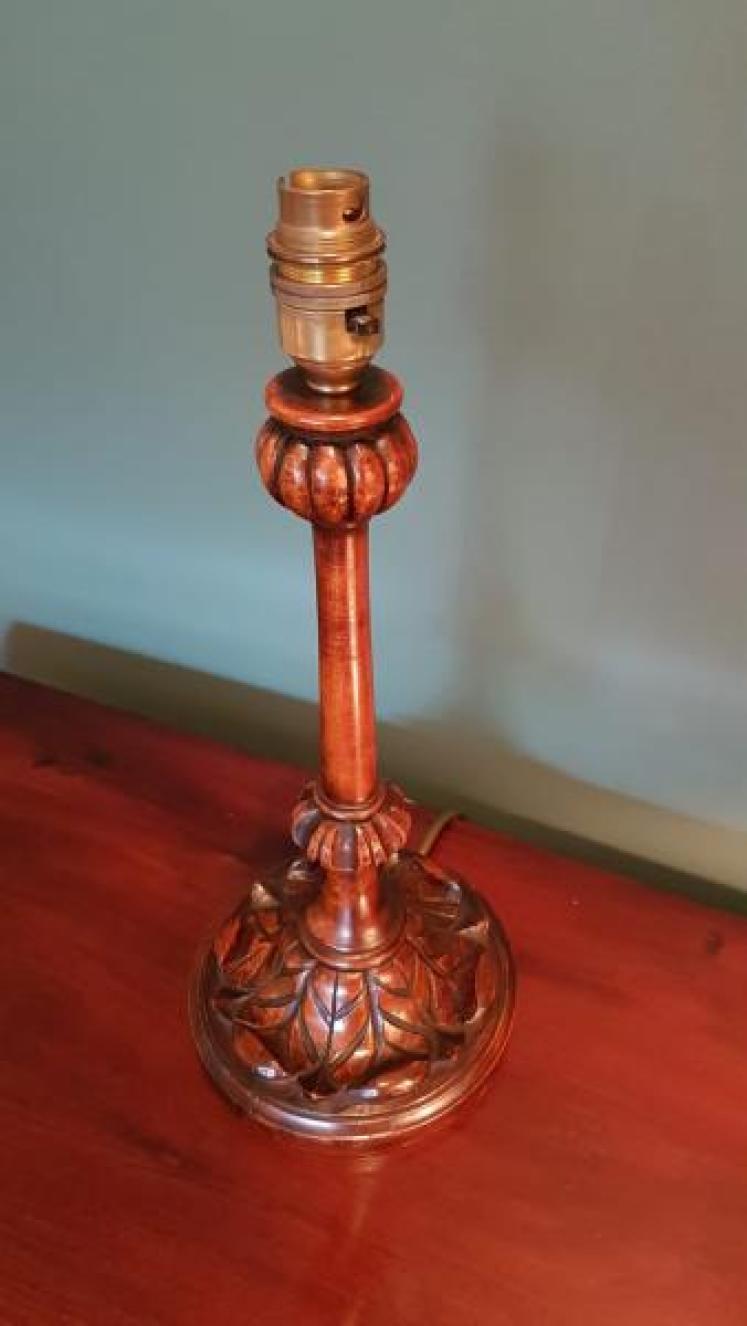 Quality Antique Walnut Table Lamp - Image 2