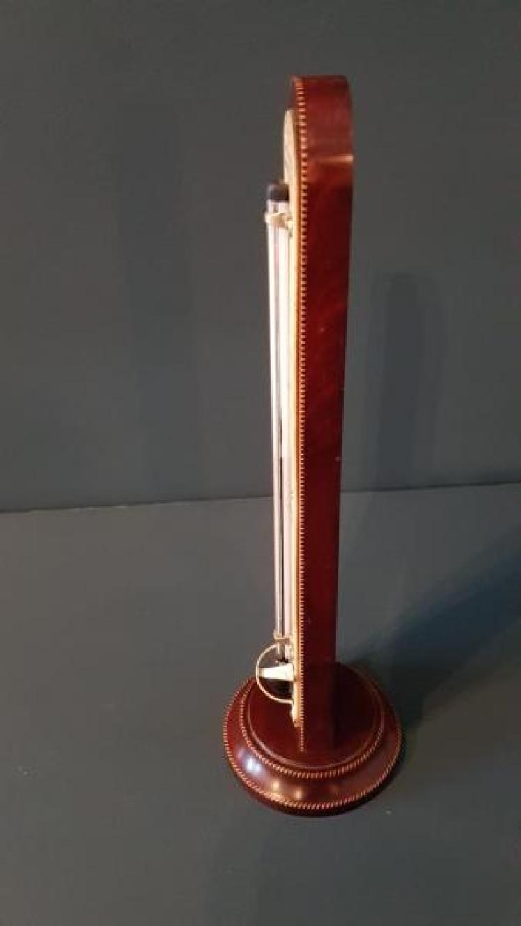 Antique Mahogany Table Top Thermometer - Image 3