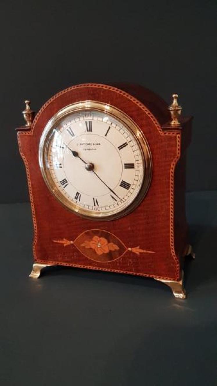 Fine Quality Edwardian Inlaid Mahogany Mantel Clock - Image 1