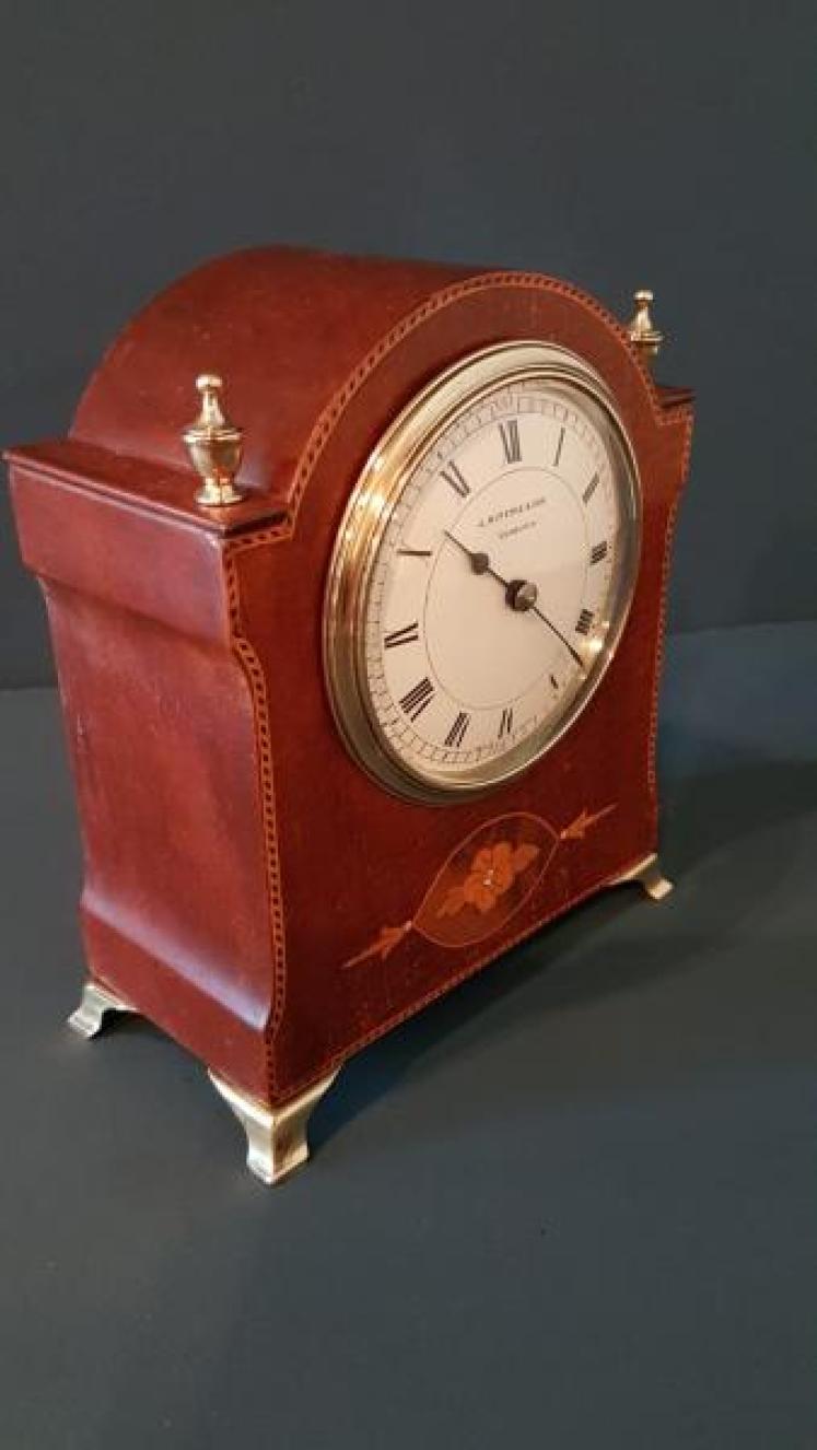 Fine Quality Edwardian Inlaid Mahogany Mantel Clock - Image 5