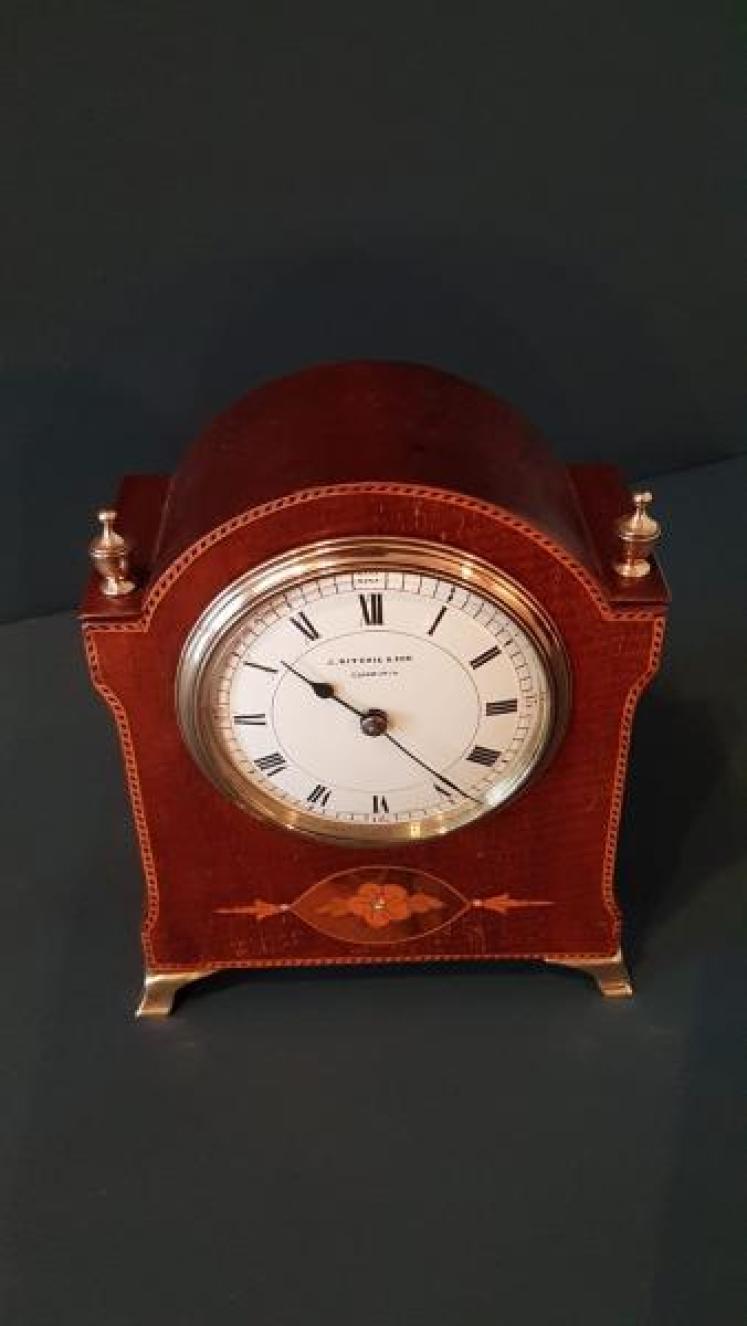 Fine Quality Edwardian Inlaid Mahogany Mantel Clock - Image 6