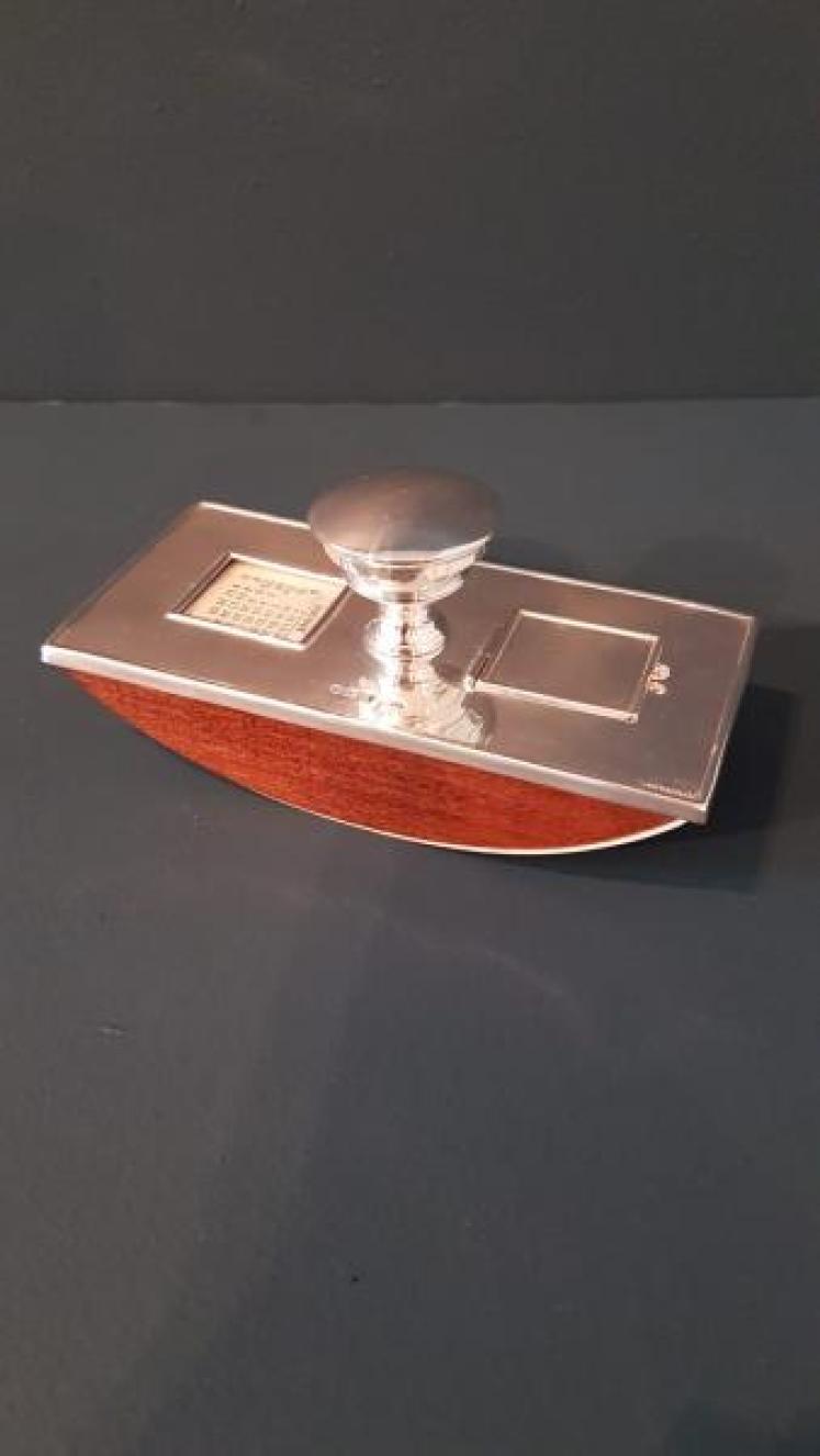 Silver Blotter with Stamp Holder - Image 1
