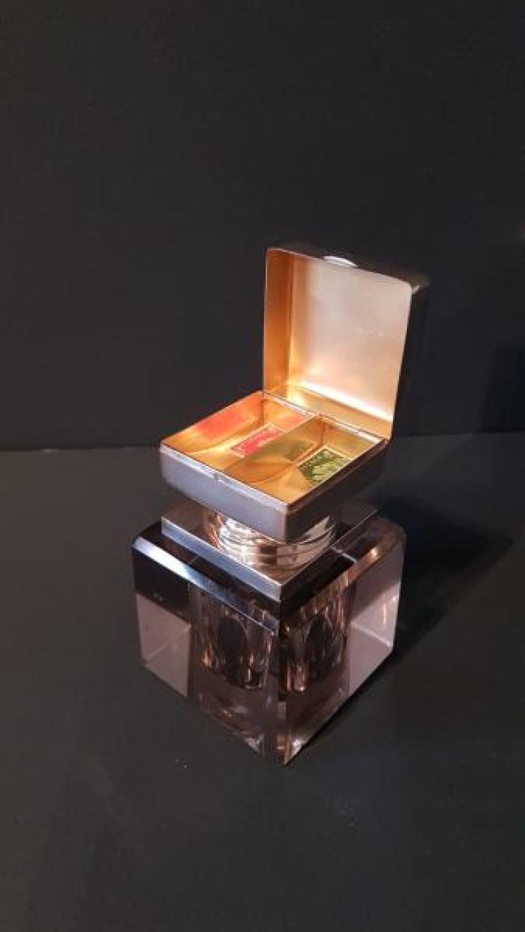 Large Art Deco Silver Ink Well and Stamp Box - Image 6