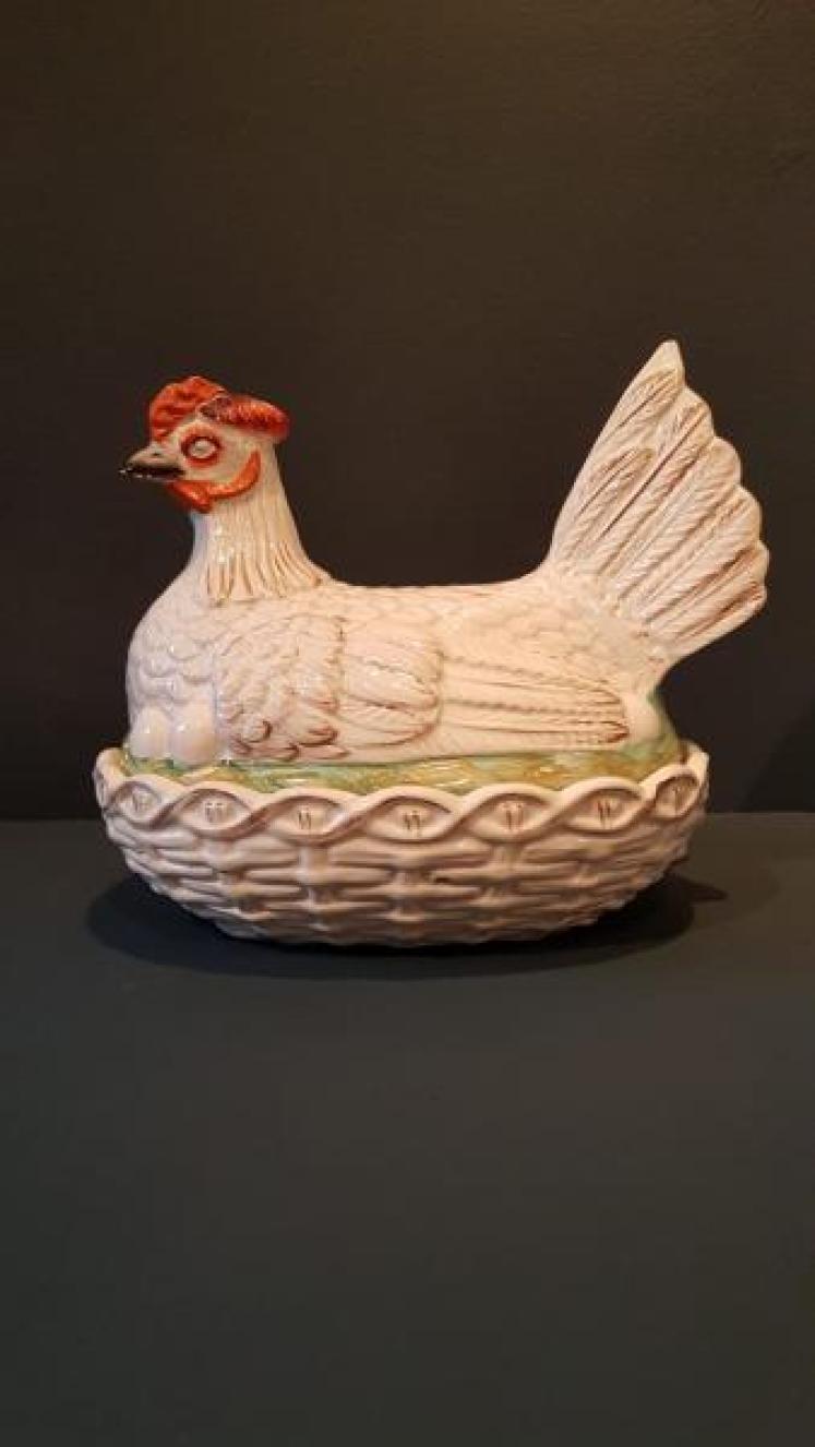 Rare Mid Victorian Staffordshire Egg Dish and Cover - Image 1
