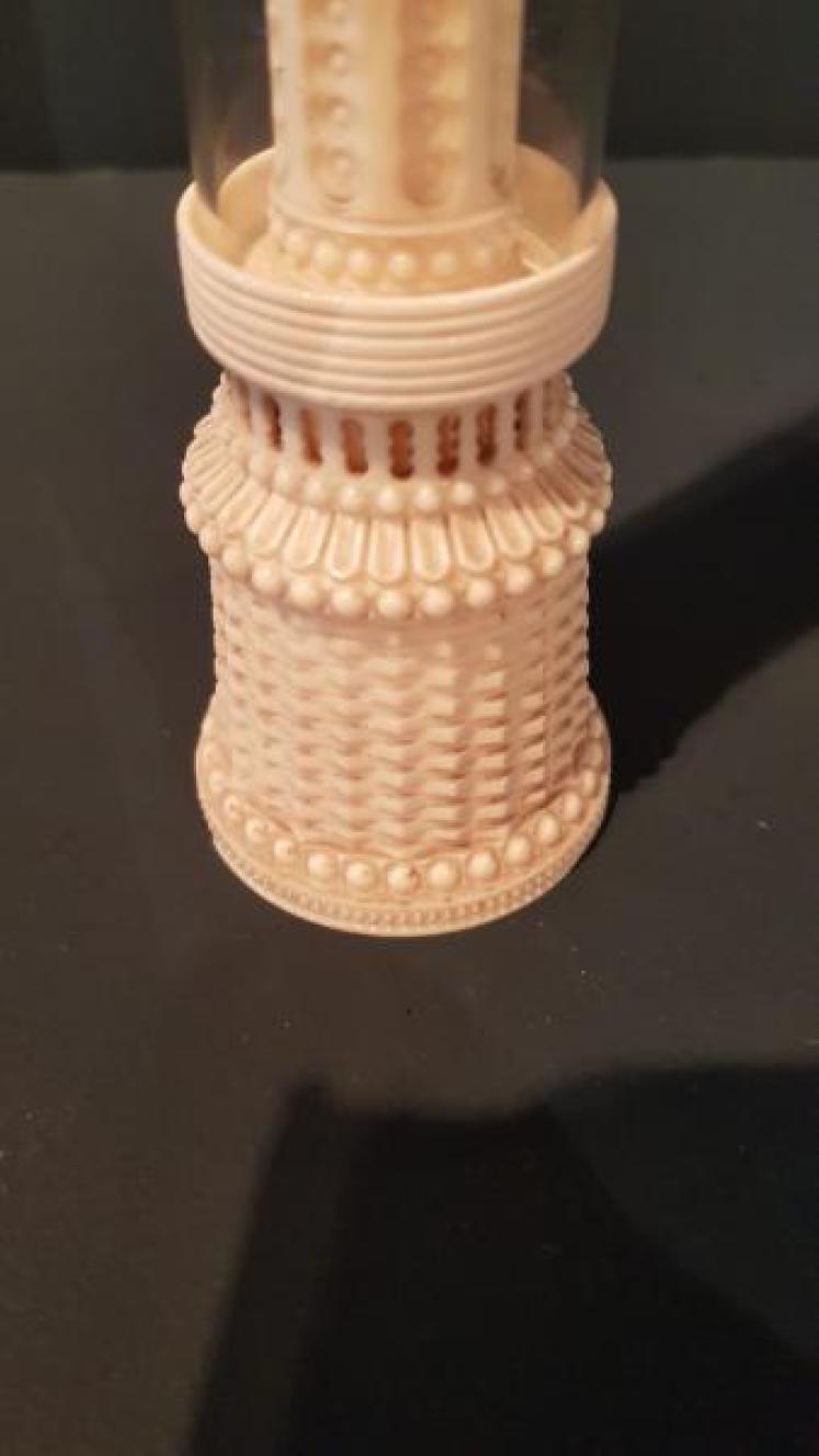 Antique Carved and Turned Bone Desk Thermometer  - Image 7