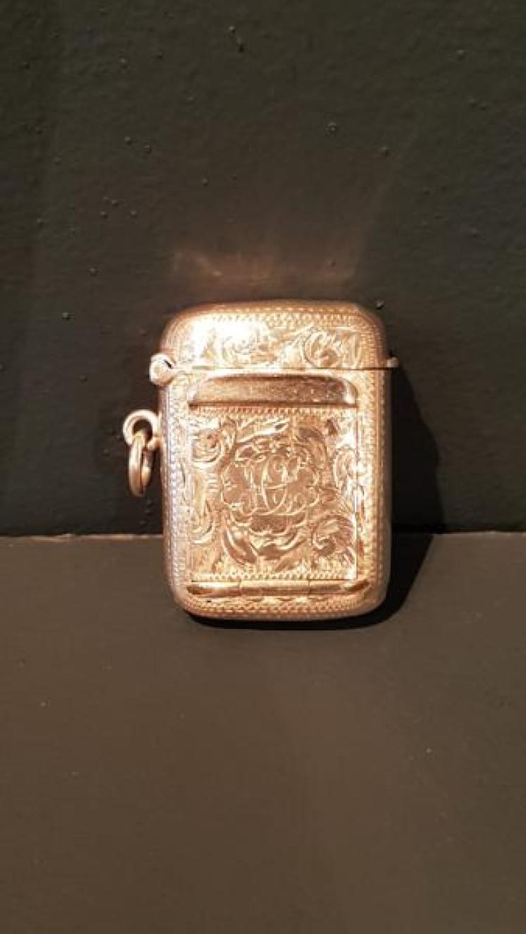 Silver Vesta and Stamp Case - Image 1