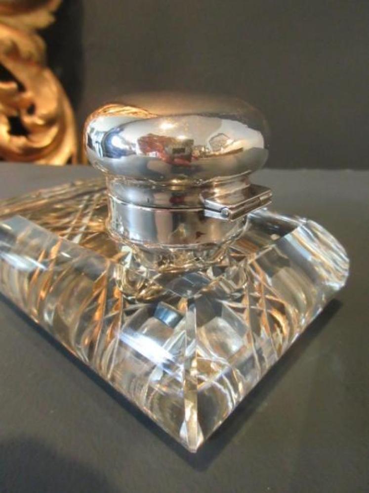 George V Period Solid Silver Pen & Ink Stand - Image 6