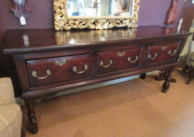 George II Period Oak Three Drawer Dresser - Image 1
