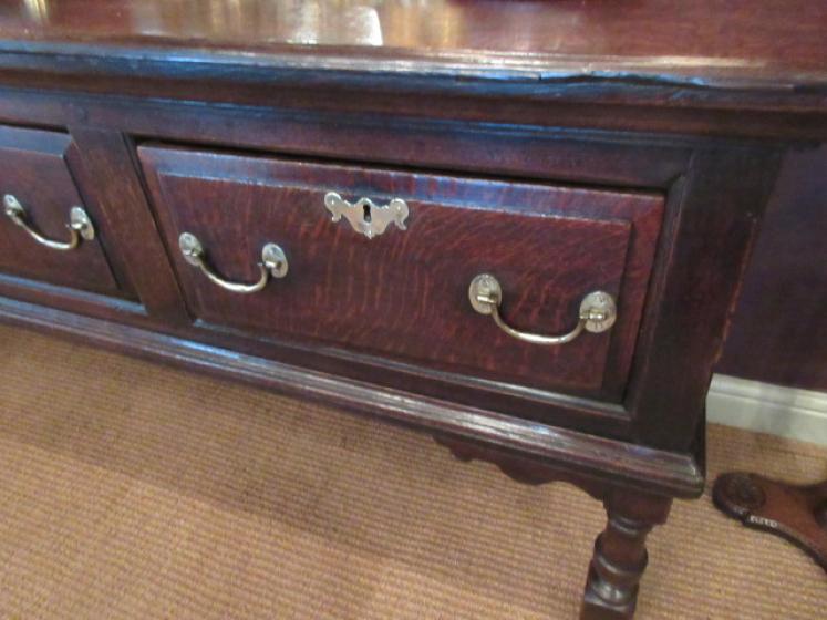 George II Period Oak Three Drawer Dresser - Image 2