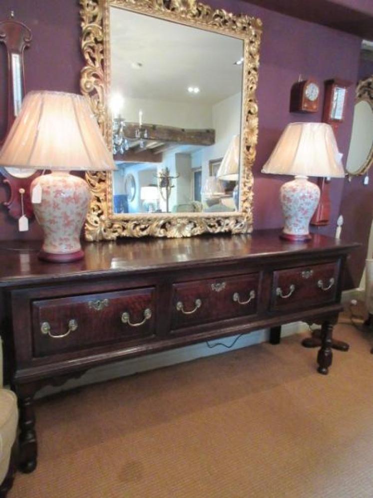 George II Period Oak Three Drawer Dresser - Image 7