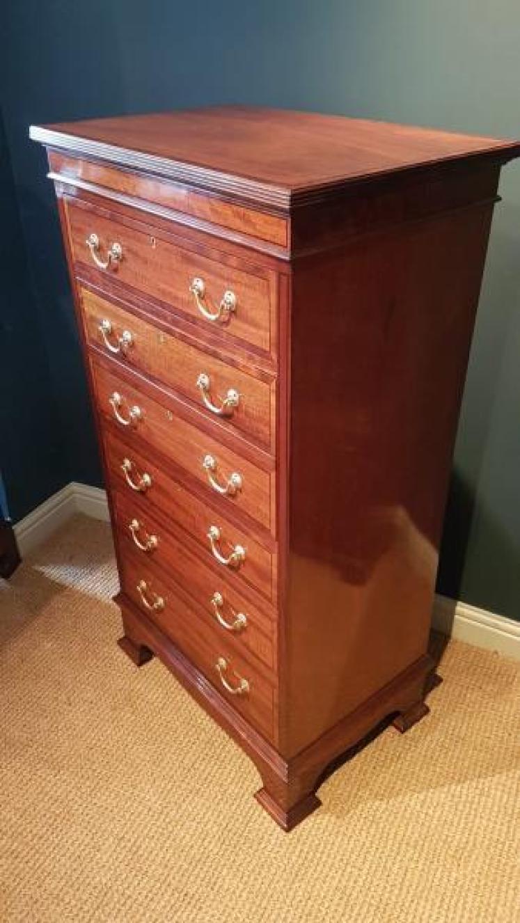Fine Quality Victorian Mahogany Secretaire Tallboy Chest - Image 3