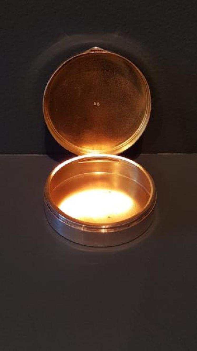 George V Silver Engine Turned Enamel Table Box - Image 4