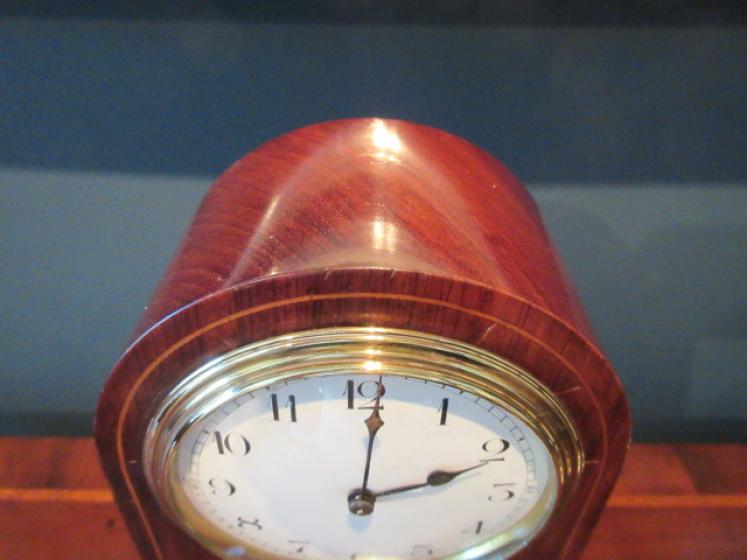 Antique Sheraton Inlaid Arched Top Mantel Clock - Image 3