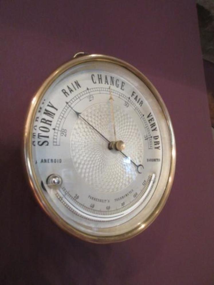 Late 19th Century Marine Barometer with Thermometer - Image 1
