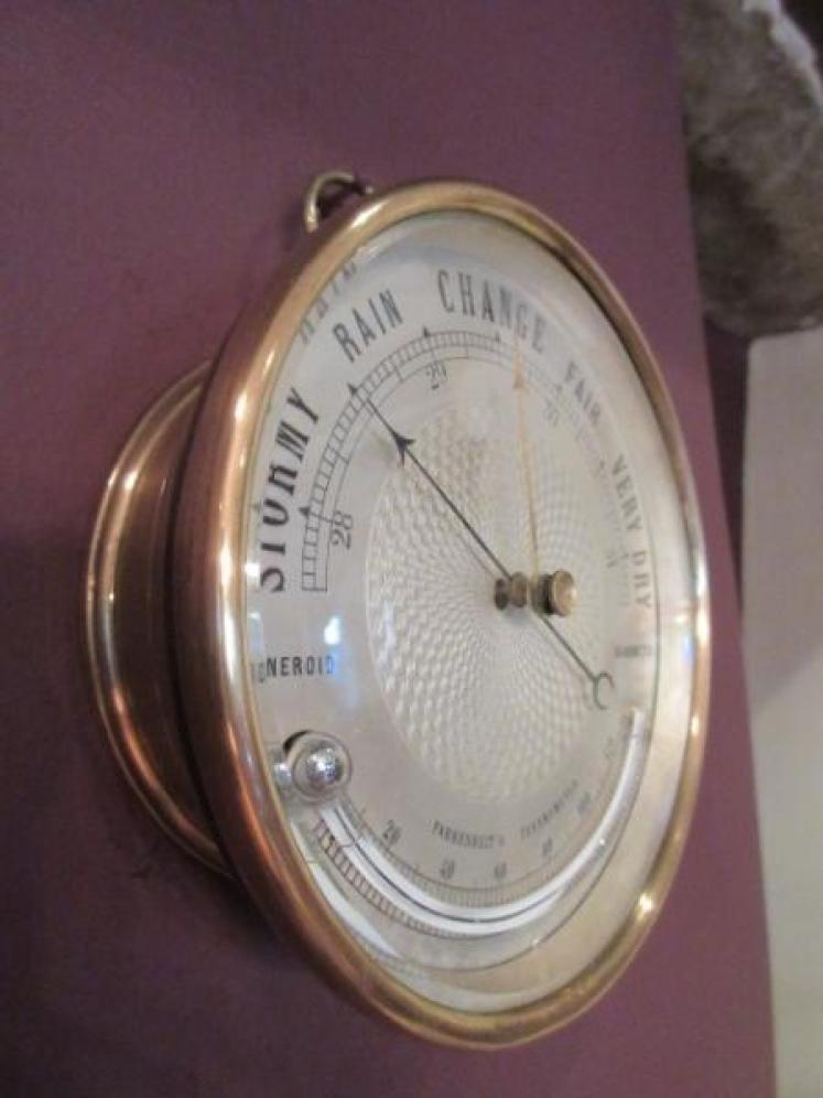 Late 19th Century Marine Barometer with Thermometer - Image 2