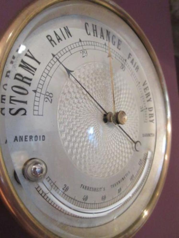 Late 19th Century Marine Barometer with Thermometer - Image 3
