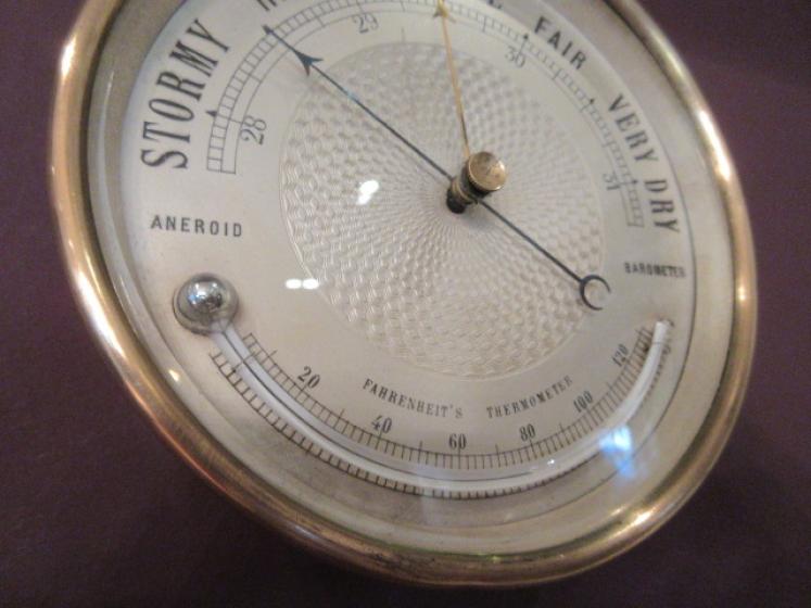 Late 19th Century Marine Barometer with Thermometer - Image 4