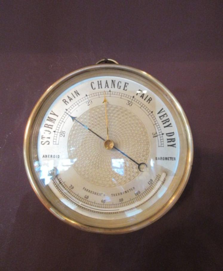Late 19th Century Marine Barometer with Thermometer - Image 6