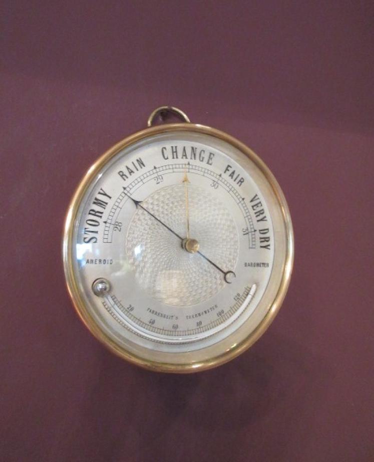 Late 19th Century Marine Barometer with Thermometer - Image 7