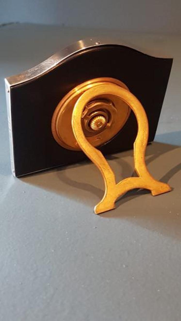 George V Silver and Tortoise Shell Table Clock - Image 6