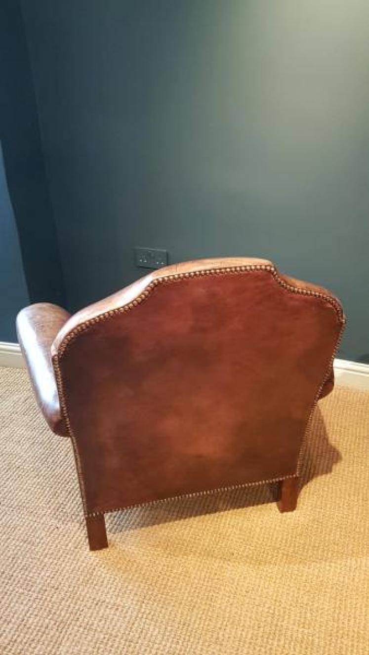 Superb Pair of Antique Edwardian Leather Easy Chairs - Image 5