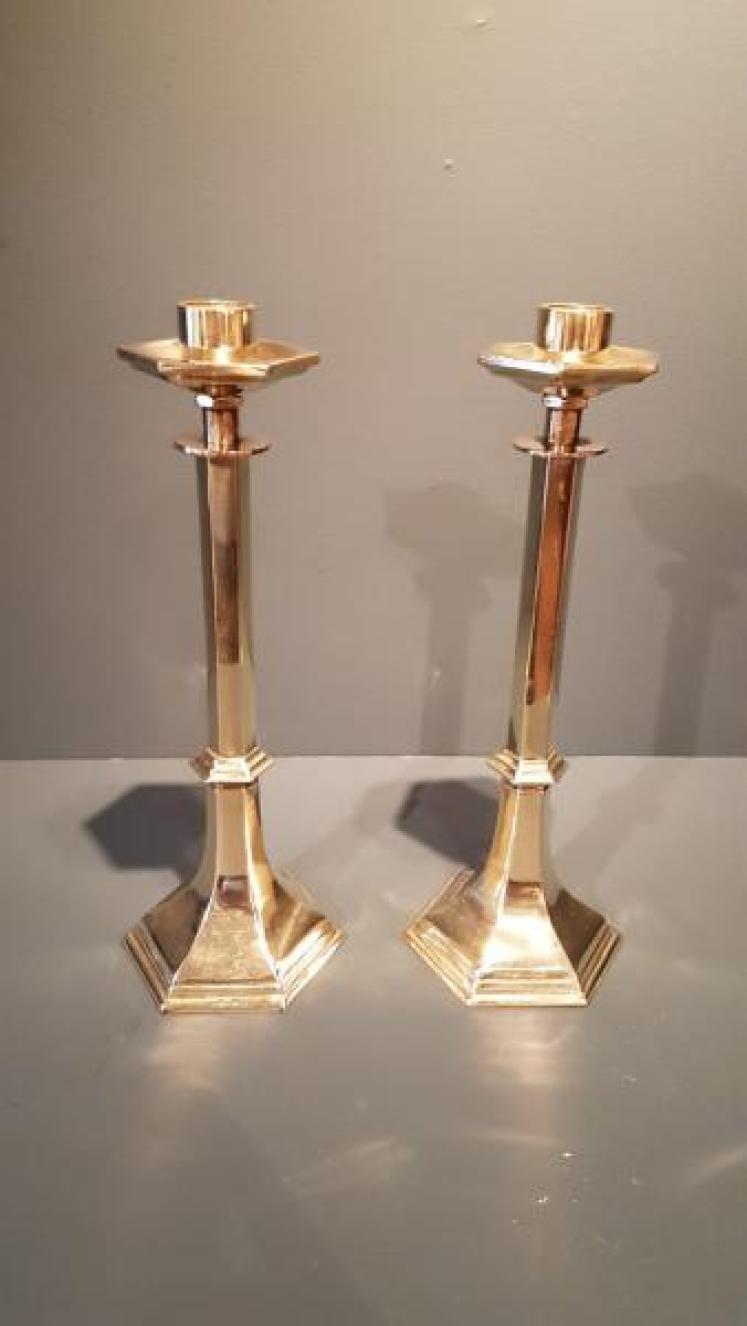 Pair of Mid Victorian Cast Candlesticks - Image 1