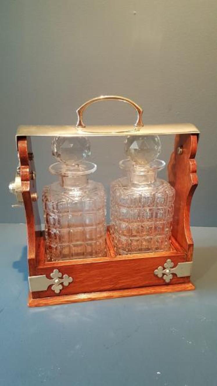 Quality Victorian Two Bottle Tantalus - Image 1