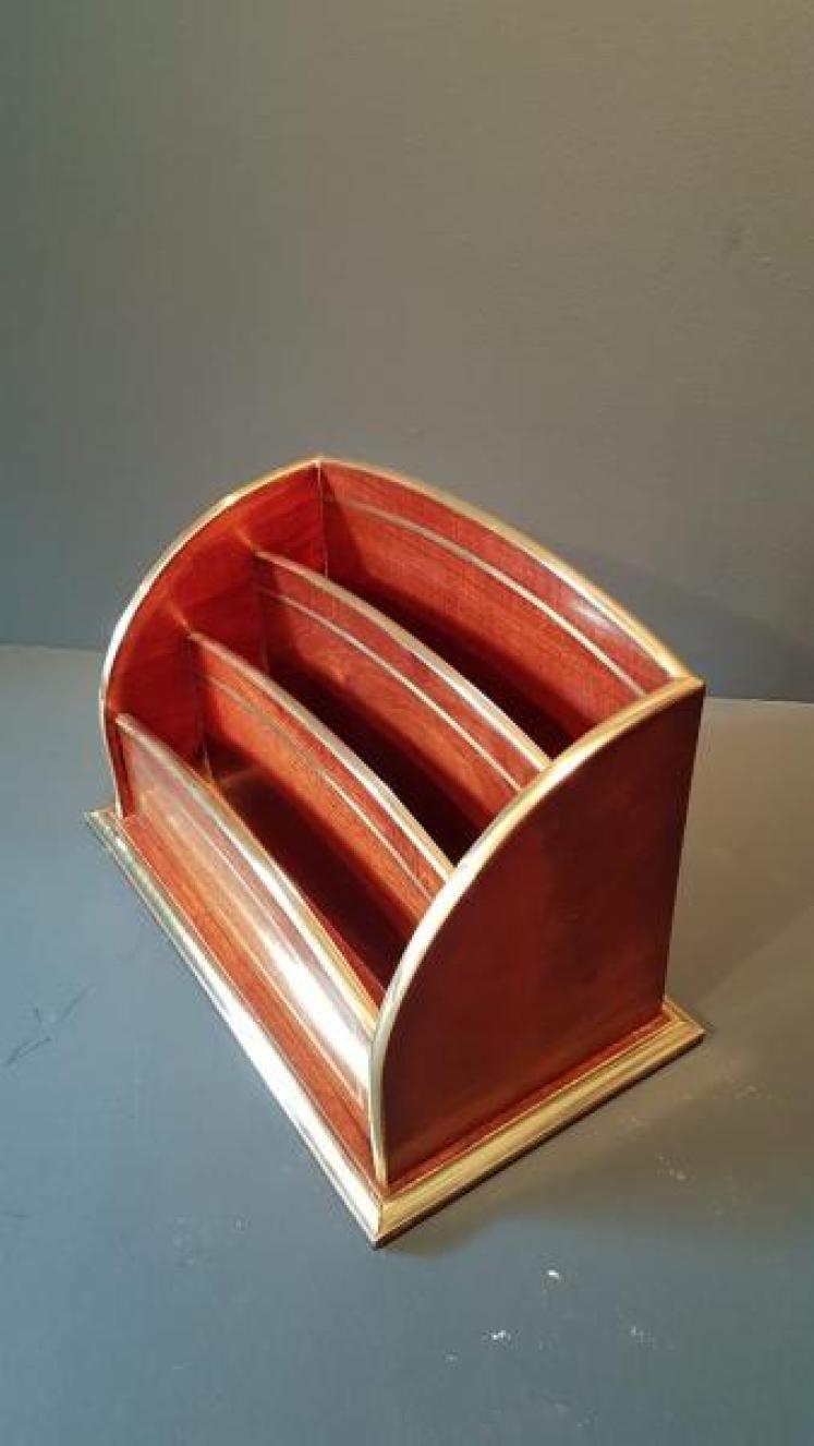 Superb Victorian Mahogany Brass Bound Letter Rack - Image 4