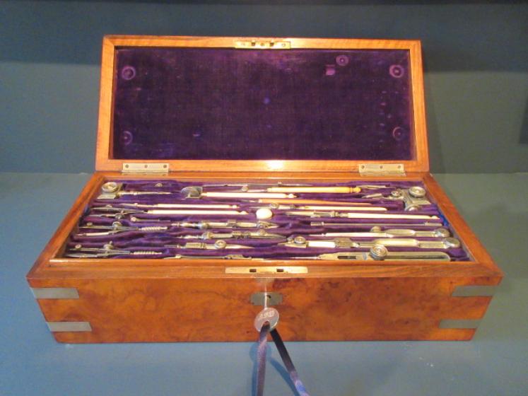 Antique Burr Walnut Architect, Paint & Illustrator's Box - Image 1