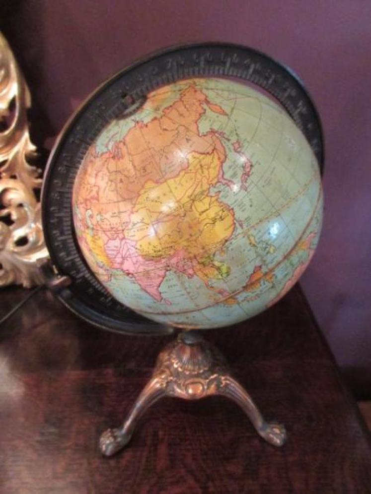 Antique 8" Papier Mache 'Peerless' Terrestrial Globe - Image 5