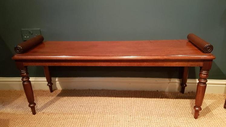 Early Victorian Mahogany Hall Bench - Image 1
