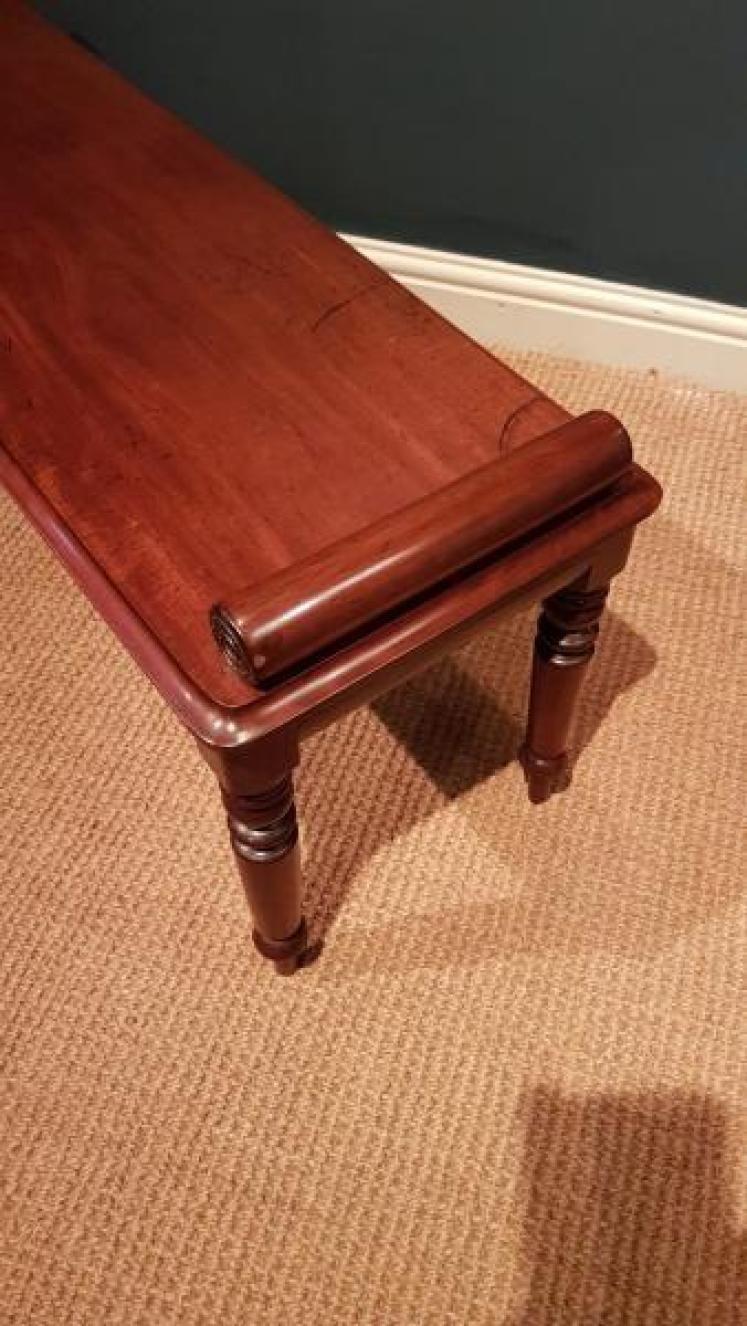 Early Victorian Mahogany Hall Bench - Image 2