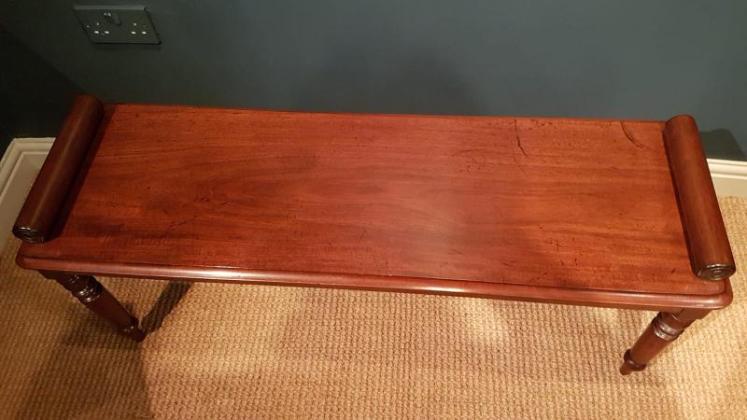 Early Victorian Mahogany Hall Bench - Image 3