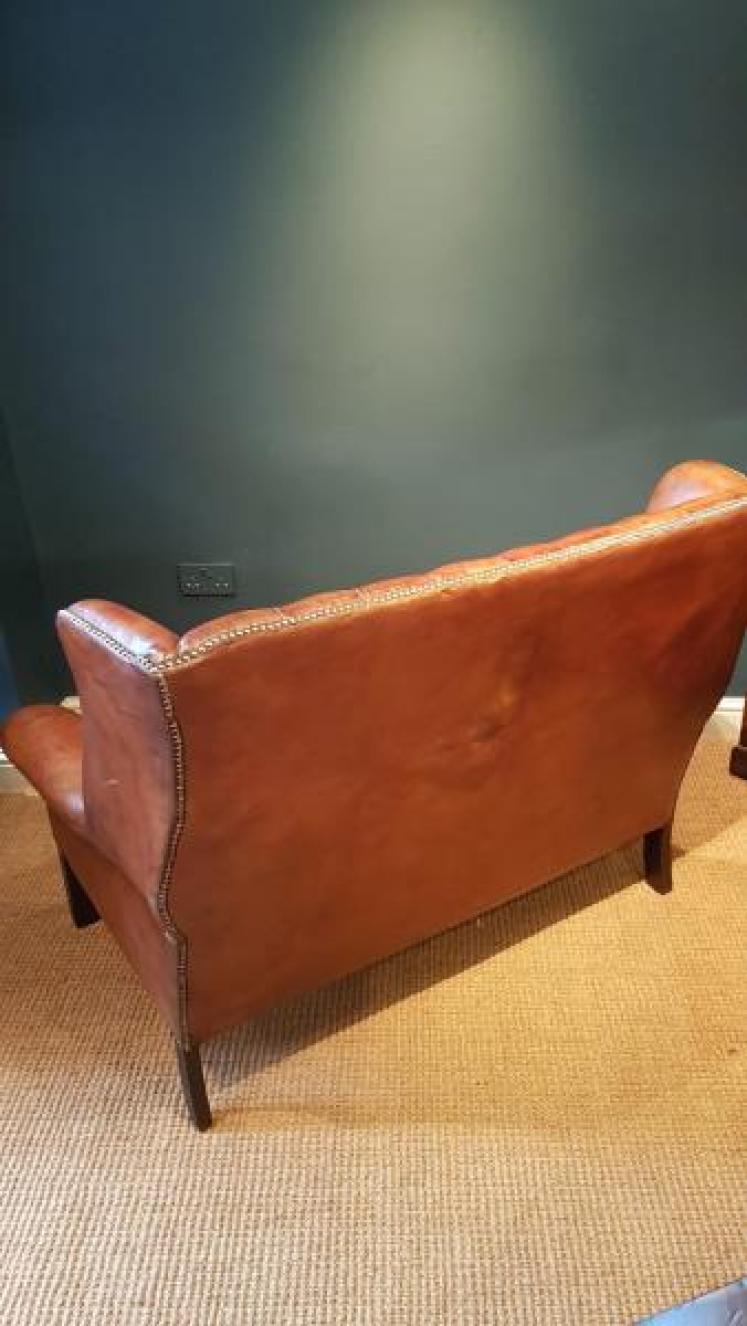 Small 1920's Wing Back Chesterfield Sofa - Image 3