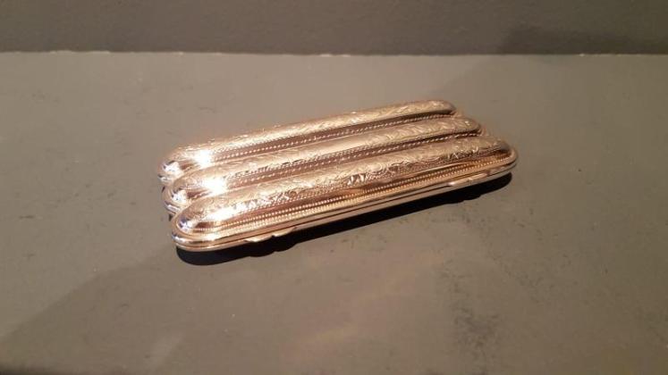Victorian Engraved Silver Cigar Case - Image 1