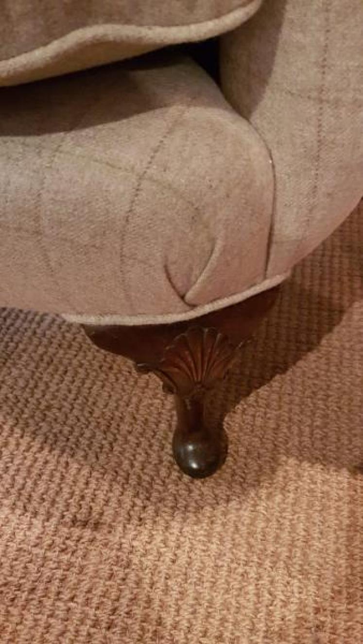 Superb Matching Pair of Victorian Wing Back Arm Chairs - Image 6