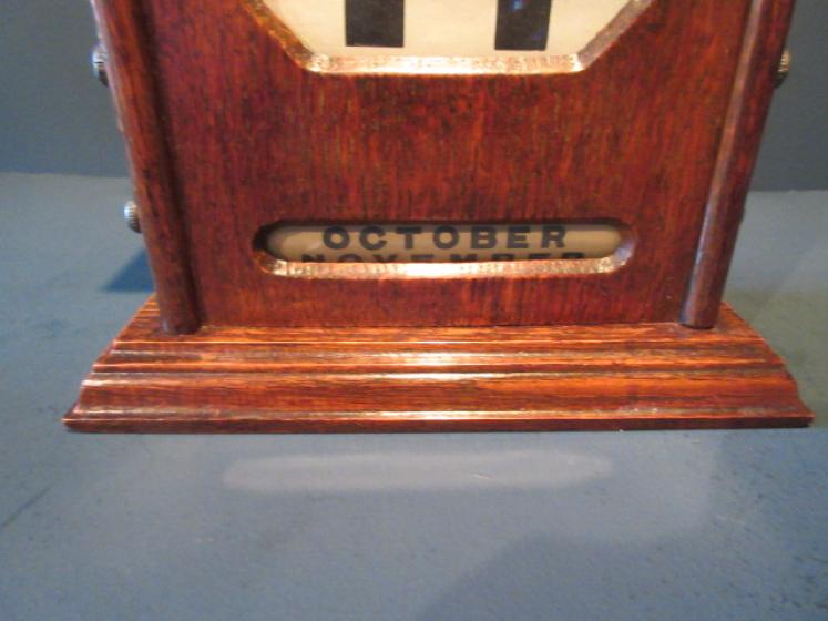 Large Victorian Solid Oak Perpetual Desk Calendar - Image 3
