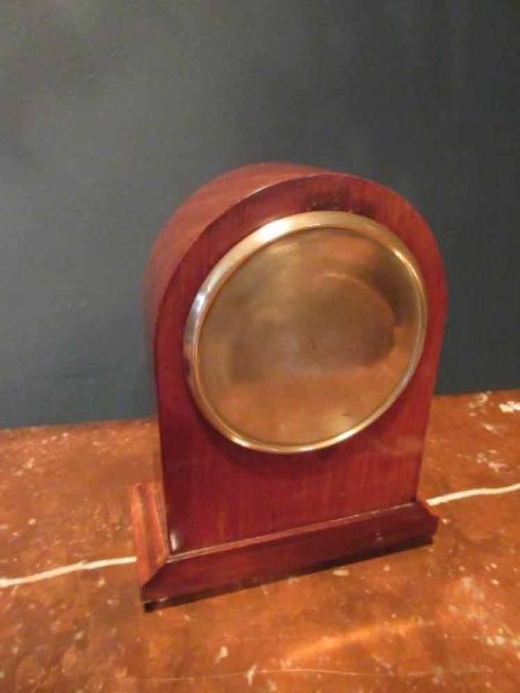 Small Edwardian Mahogany Sheraton Inlaid Mantel Clock - Image 7