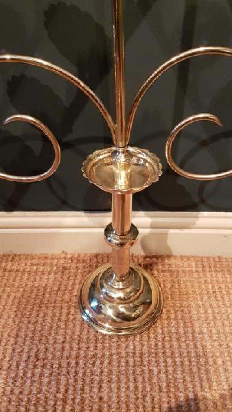Impressive Matching Pair of Brass Church Candelabra - Image 4