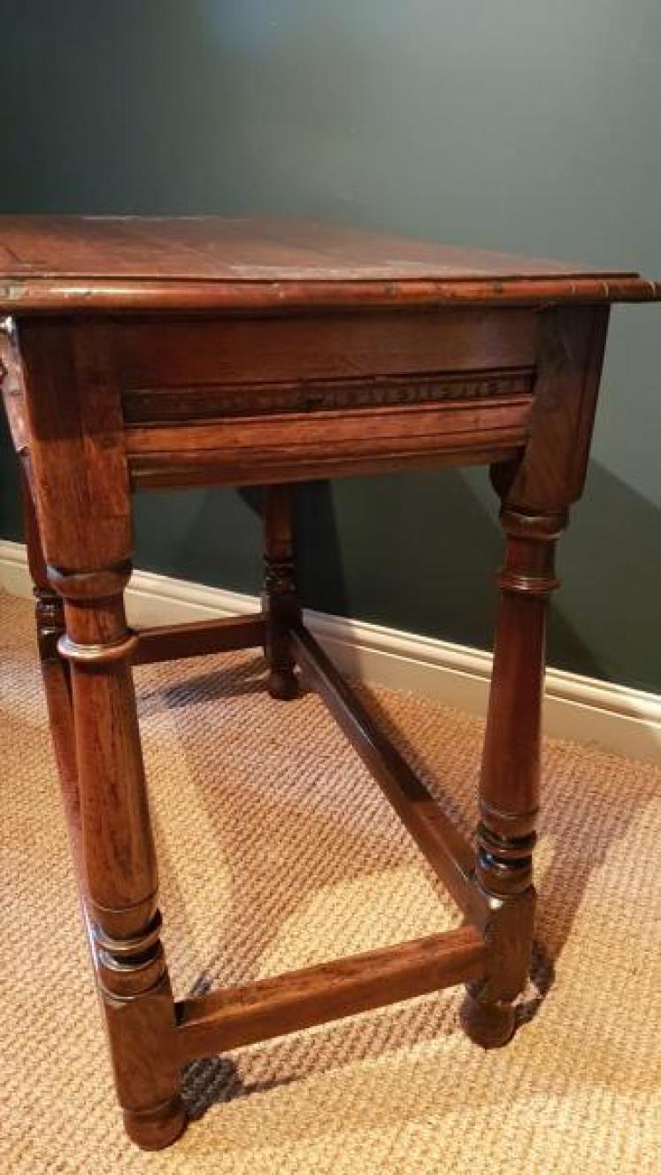 William and Mary Period Walnut Oak Side Table - Image 4