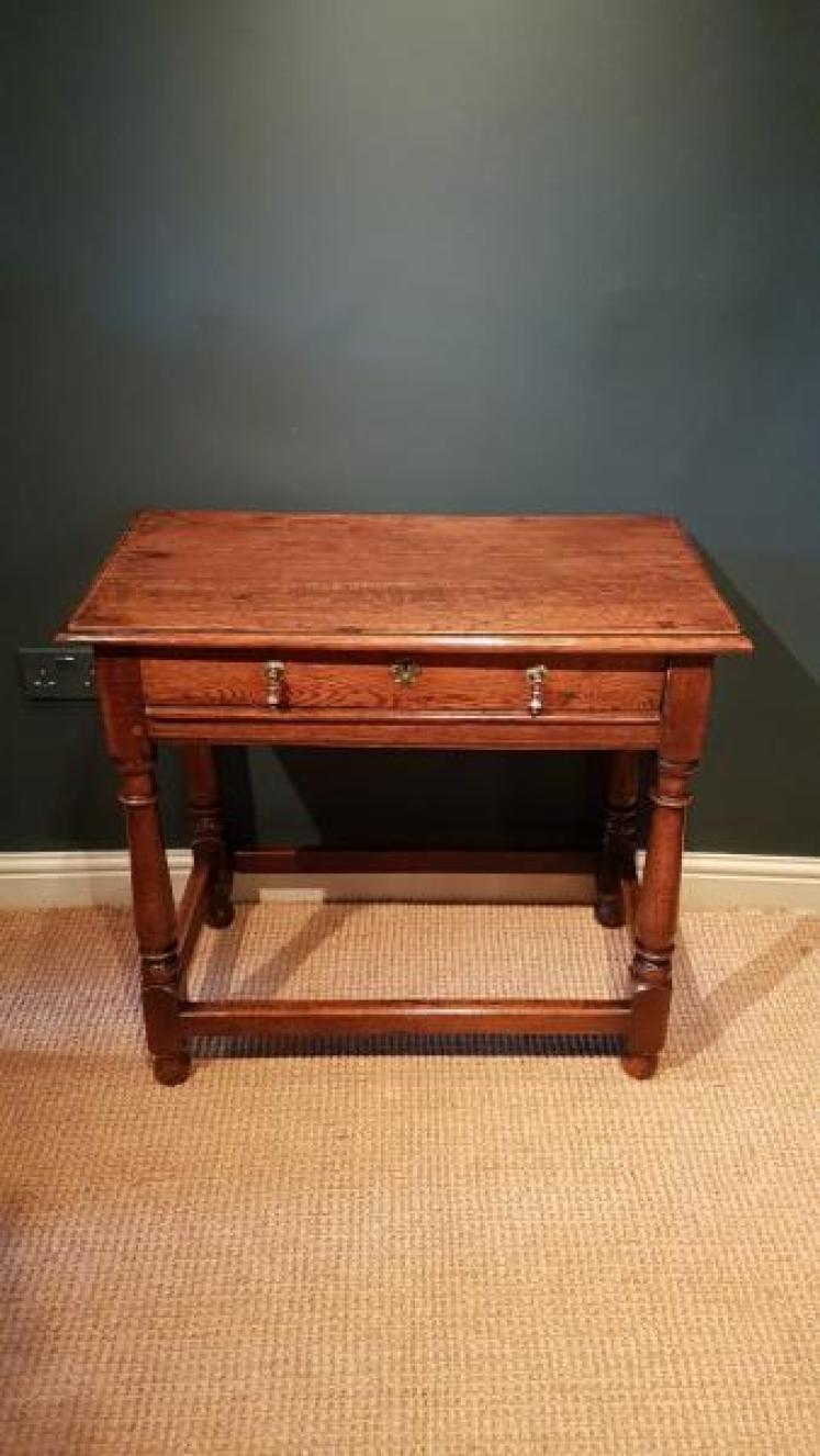 William and Mary Period Walnut Oak Side Table - Image 7